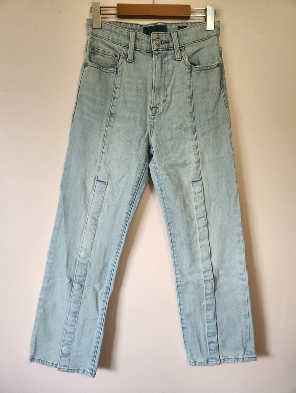 Lucky Brand Lucky Pins High Rise Light Wash Snap Front Split Leg Denim Jeans 25